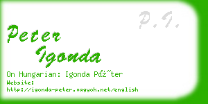 peter igonda business card